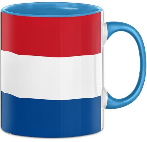 Niederlande Flagge Tasse Geschenk Fußball-Fans Europa 3D Alloverprint (Blau)