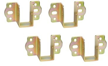 LIKERAINY Centre Support Bed Hinge Rail Brackets Timber Joist Hanger Width 25 mm Suspension Connecting Fittings Hooks Fastener for Bed Frame Metal 4 pcs