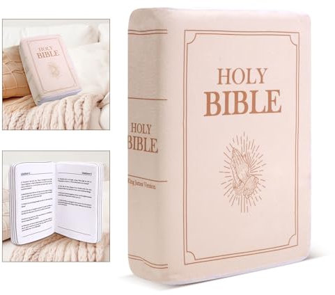 lasuroa Bibelkissen, 33x22x9cm Samtkissen in Buchform Khaki Bibelkissen Gemütliches Glaubensbibelkissen Bibelgeschenke für Frauen und Männer