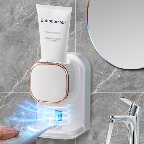 Automatischer Zahnpastaspender, Automatischer Zahnpasta-Pressierer, Zahnpastaspender Elektrisch Mit Sensor, Zahnpasta Spender Automatisch Toothpaste Dispenser Zahnbürstenhalter Langlebigen Hohen