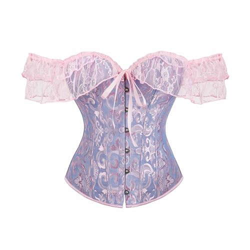 Nujvnuj Lady Sleeved Strumpfhose One-Line Shoulder Shapewear Brautkleid Sexy Belted Waistcoat Victorian Retro Waisted Court Corset S