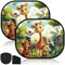 Augshy Parasol Coche Bebé con Protección UV 44x36cm，2 Unidades Parasol Coche Lateral Parasol Coche Infantil Parasol Ventanas Traseras Coche con Estampado Animal