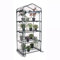 OWIJI Serra 4 Ripiani Acciaio Verniciato Telo Trasparente PVC Porta Avvolgibile 69 x 49 x 158 cm Giardino Terrazzo Balcone Coltivazione Giardinaggio Piante Impermeabile