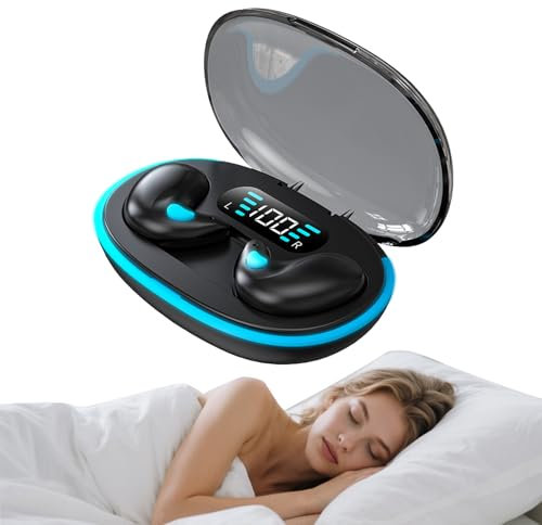 Wireless Bluetooth Invisible Sleep Earbuds Mini Small Sleeping Headphones Noise Cancelling Flat Earphones for Side Sleeping Sleepers Waterproof TWS Hidden Ear Buds for iPhone Android Music Sports Work