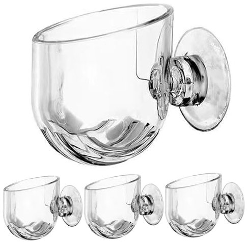 Aquarium Plant Holder, 4Pcs Hanging Fish Tank Plant Pot, Clear Pots with Suction Cup, Aquarium Planter Cups for Water Feature