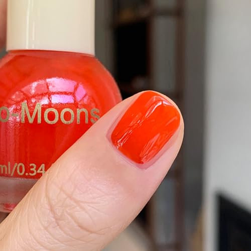 Orange Nail Polish - Bright Orange Nail Varnish - Glossy Neon orange nail Polish - No UV Needed Quick Dry Neon nail polish - Long Lasting Chip Resistant Breathable nail polish DIY Manicure Decorations