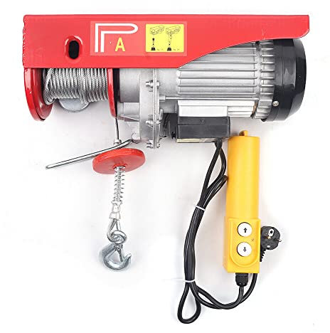 1300W Elektrische Seilwinde 800kg/1600kg, 10m Hubhöhe, 2 Hebemodi, Kupfermotor, Hebezug, Flaschenzug, Kettenzug für Werkstatt und Baustelle