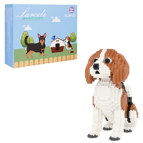 Larcele DIY Mikro Hund Bausteine Spielzeug Bricks Sate für ab 12 Jahren, 964 Stücke KLJM-02 (Beagle)