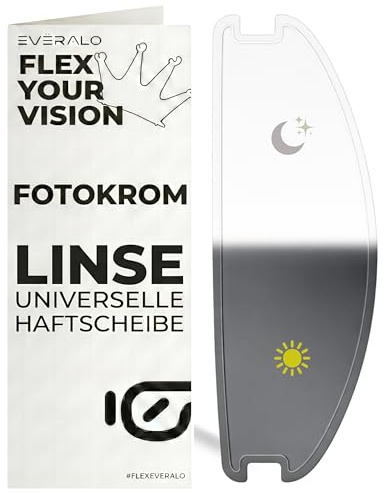 Everalo Universal Antibeschlag Visier - Anti Fog Motorradhelm - Helm Folie - Einsatz Folie für Integral, Jet und Modularhelm Visier Motorradhelm (Photocromisch)