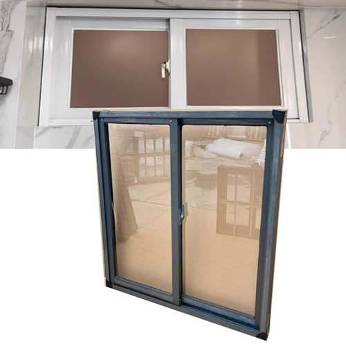 ZIUSFAC Ventana Corredera Pequeña Ventana De Repuesto para Sótano 70×35cm 90×70cm Ventanas De Aluminio para Cocina Cobertizo De Jardín, con Vidrio Templado/Pantalla(Gray,(WxH) 70x60cm/28x24)