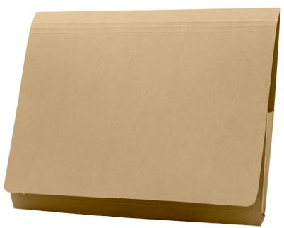 Exacompta - Ref PW3-BUFZ - Guildhall - Pocket Wallet, 14x10 / 350 x 242mm, 315gsm Heavyweight Premium Quality Manilla, A4 & Foolscap, Blue Angel Certified - Buff, Pack of 50