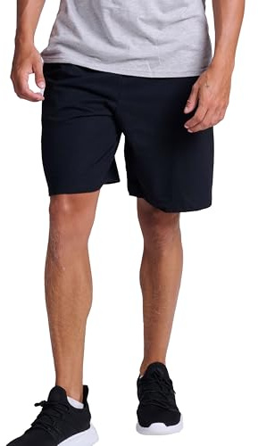Russell Athletic Men's Cotton Baseline Short with Pockets, Black, 3X-Large