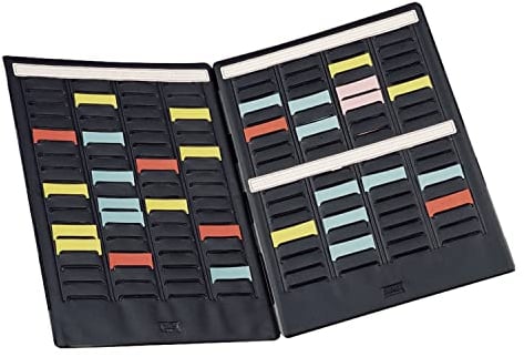 Nobo, Kit Mini Planning Fiches T Portable, 4 Volets, 4 Colonnes Indice 1,5, 17 Fentes, 272 Fiches, Pour Planning d’Équipe et Tâches, Bureau Usine, 3084200