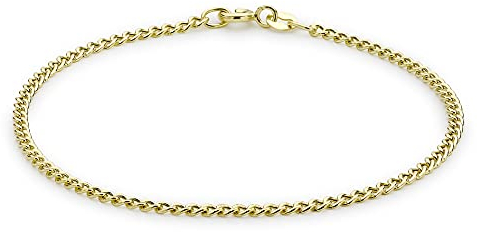 CARISSIMA Women's 9 ct Yellow Gold Hollow 2 mm Curb Chain Bracelet of Length 18 cm/7 Inch