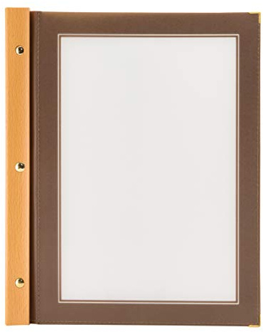 SECURIT - 1er-Set Einleger für Speisekarte A4 Wood Range | Doppelseitig - Abwaschbar mit Seife und Wasser