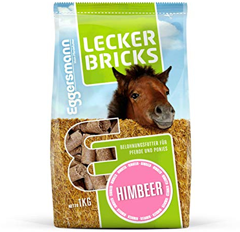 Eggersmann Mein Pferdefutter 1 kg Pferde-Leckerlis | Lecker Bricks für Pferde & Ponys | Natürlicher Himbeer-Geschmack | Perfekt als Belohnung & für zwischendurch | Pferde-Zubehör