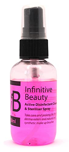 Infinitive Beauty Disinfectant Spray for Derma Rollers & Makeup Brushes – Kills 99.9% Bacteria – Brush & Skin Tool Steriliser – Cleans Natural & Synthetic Bristles – 50ml Easy Spray