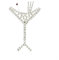 Mytoptrendz® Over Size Silver Plated Vintage Style Cocktail Champagne Glass Clear Crystal Brooch Pin (Style -25)