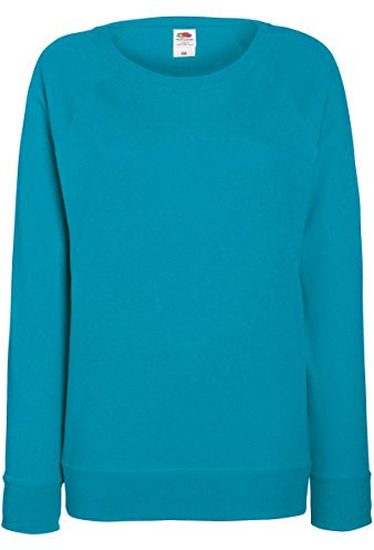 Fruit Of The Loom - Felpa leggera da donna, con maniche raglan, 240 g/m² Azzurro. S