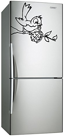 (40 x 30 cm) Vinyl-Wandsticker Banksy Vogel mit Granate, Bomb/Street), Graffiti Art Wandtattoo/Wandsticker, entfernbar, Vinyl, personalisierbar, in Geschenkbox, verschiedene