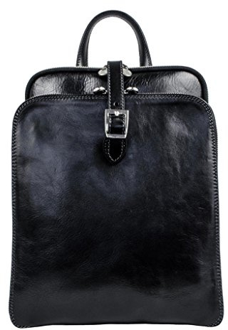 Time Resistance Lederrucksack Wandelbar zu Schultertasche - Handgemacht Tagesrucksack Rucksack bis zu 12 Zoll Laptop Tagestasche