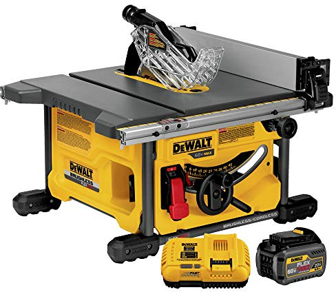 DEWALT DCS7485T1 FLEXVOLT kit de sierra de mesa de 60 V Max, 8-1/4 pulgadas