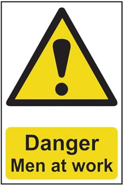 Scan SCA4104 Self adhesive PVC sign - Danger Men at work - 400 x 600mm