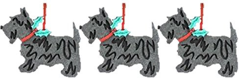 Set of 3 Felt Scottie Dog Christmas Tree Decorations by Gisela Graham