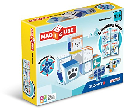 Geomag 134 MAGICUBE Polar Animals Konstruktionsspielzeug, 8 Magnetwürfel