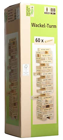 Natural Games Wackel-Turm mit 60 Spielsteine