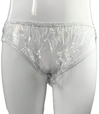 Haian Herren-Inkontinenz-Unterhosen, 3er-Pack (Medium, Glasklar, PVC)