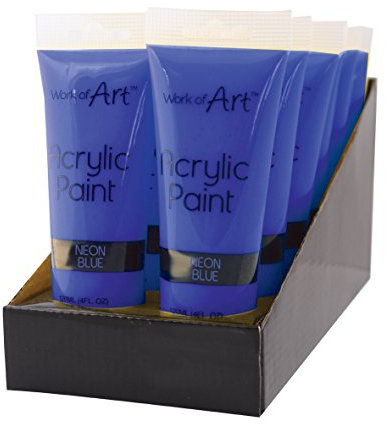 Work of Art Peinture Acrylique bleu fluo
