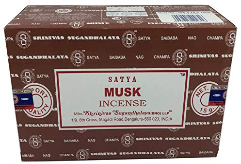 Satya Sai Baba Nag Champa Räucherstäbchen, Moschus, 12 Stück (15 g)