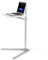 Thingy Club Table d'appoint pour ordinateur portable réglable en hauteur pour lit ou canapé Tableau blanc argenté.