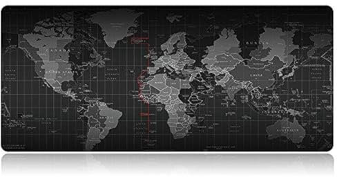 Tech Stor3 Tappetino XL Mappa del Mondo Speed Gaming Mouse Pad, 70 x 30 cm, World Map con Base Antiscivolo, Aderente e Liscio, Adatta ad Ogni Mouse, Tastiera e Laptop (70x30, Mappa Mondo)