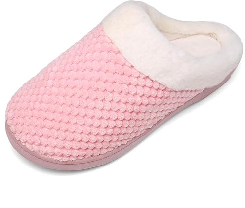 Mishansha Ciabatte da Casa Invernali Donna Uomo Morbida Memory Foam Caldissime Chiuse Pantofole,Rosa,40/41 EU