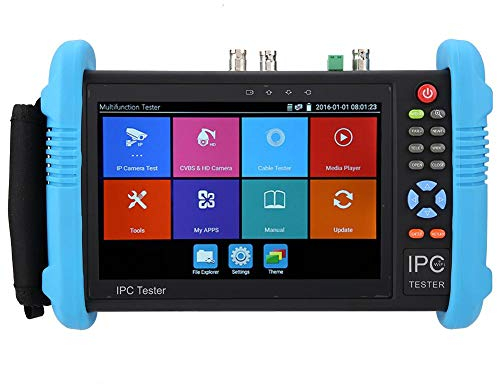IP Kamera Tester 1080P CCTV Tester HDMI Tester mit 7 Zoll IPS Touchscreen CCTV CVBS Analog Tester mit POE/WIFI/8G-TF-Karte/HDMI-Ausgang/RJ45 TDR/Dual Window Test/Firmware(IPC-9800ADHS Plus)