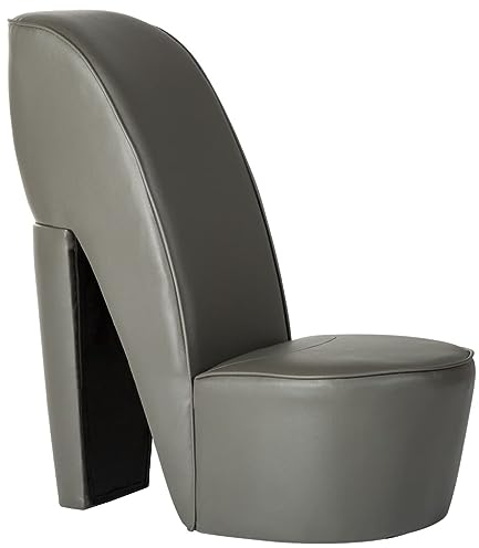 vidaXL Schuhsessel High Heel Design Sessel Stuhl Polstersessel Wohnzimmersessel Loungesessel Relaxsessel Hocker Sitzhocker Grau Kunstleder