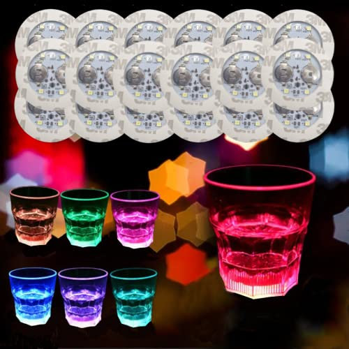 LED Coasters 18-Pack, 7 Colour Settings, Light Up Coasters for Bottles, Glasses & Cups, Kitchen Accessories & Holiday Decor, Perfect for Christmas & Gaming Nights