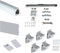 Emuca - Sistema para puertas correderas colgadas de madera, tableros no incluidos, con cierre suave, 80 kg, aluminio anodizado