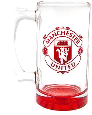 Manchester United F.C Stein Glass Tankard Crest Wine Beer Gift Birthday Present,425 ml