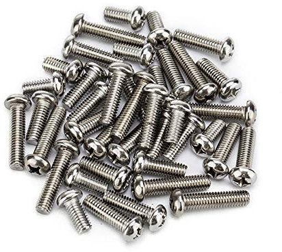 JINYONGFA M3M4M5M6 Tornillo de máquina semicircular de Tornillo de Cabeza Redonda Cruzada de Acero Inoxidable 304-M3 * 40-50 Piezas