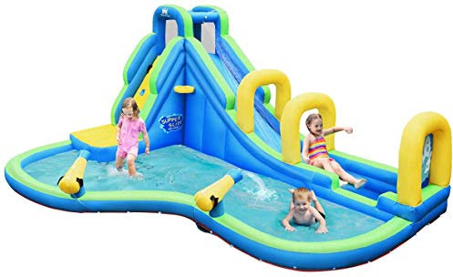COSTWAY Castillo Hinchable para Niños con Tobogán Acuático 478x 366x242centímetros Infantil Castillo Inflable (sin soplador)
