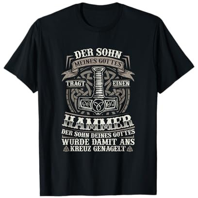 Wikinger Odin Der Sohn meines Gottes Trägt Einen Hammer T-Shirt