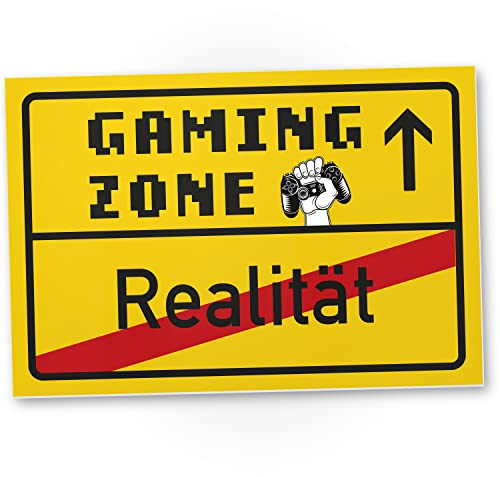 DankeDir! Gaming Zone Realität - Kunststoff Schild - Party Türschild Zimmer Geschenkidee Zocker Partydeko Deko Spielzimmer - Jugendlicher Geschenk Dekoration Teenager Geburtstagsgeschenk Gamer Jungen