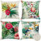 Artscope wasserdichte Kissenbezugen, 4 Stück Tropische Pflanzen und Blumen und Vögel Kissenhülle Atmungsaktiv Kissen Fall für Outdoor Balkon Terrasse Patio Garten Bauernhaus Dekor 45 x 45cm