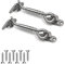 Hapeisy 4 x Haken-Ösen-Riegel, 10,2 cm, robust, solide, dicke Torriegel mit 8 Schrauben, Doppeltüren, Tore, Garagentüren, für Fenster, Kabine, Badezimmer