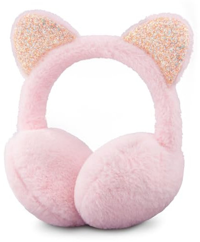 SEYUFN Cache-oreilles Filles Chauffe Oreilles en Peluche Douce pour Enfants Couvre-oreilles Réglables Jolis Cache-oreilles d'Extérieur Cache-Oreilles Chaud Hiver (1A-Rose)