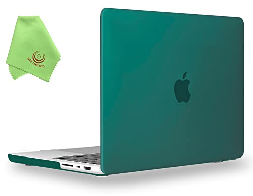 UESWILL Case Compatible with MacBook Pro 14 inch M4 M3 M2 M1 Pro Max Chip & Touch ID, 2024 2023 2022 2021 Release, Smooth Matte Hard Shell Cover + Microfiber Cloth, Peacock Green
