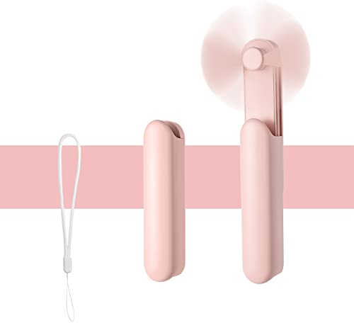 Mini ventilateur portatif, ventilateur personnel portable, 2000 mAh, ventilateur rechargeable par USB, avec batterie externe, 3 vitesses réglables, hommes, voyages en plein air (rose)